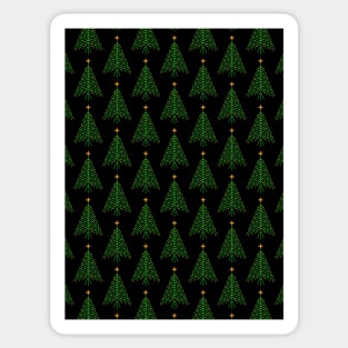 Elegant yellow and green crystal Christmas Tree pattern Sticker